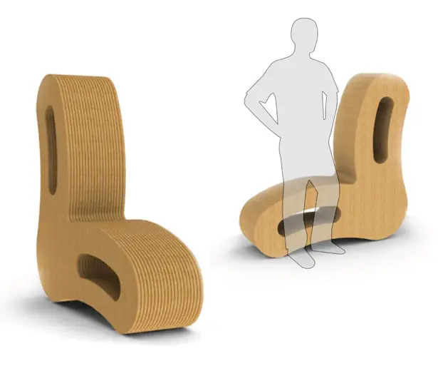 Curvate Cardboard Chair by Mark Schnitzer