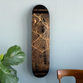 Beautiful Custom Engraved Skateboard Map to Represent Your Love of Your City Streets