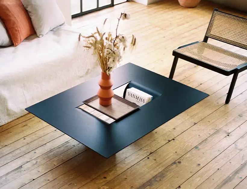 CUT Coffee Table Looks Like Floating In The Middle of The Room by Johannes Budde