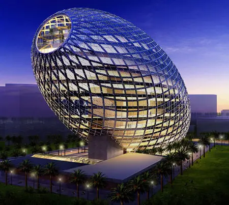 Futuristic Cybertecture Egg, Architecture with High-Tech Solutions