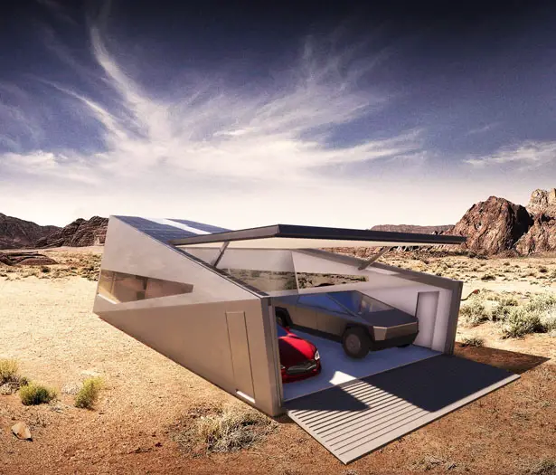 Cybunker - Tesla Cybertruck Inspired Modern Bunker for Apocalypse by LARS BÜRO