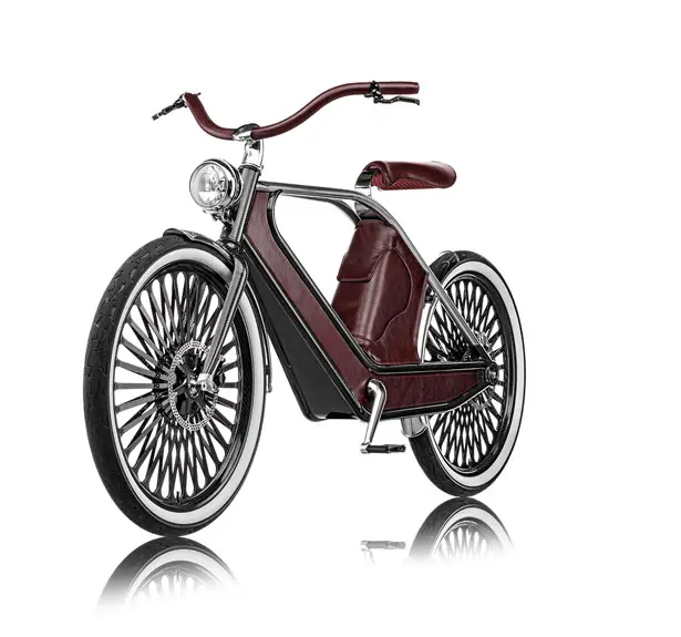 Cykno Electric Bike Upholstered With Fine Leather by Luca Scopel
