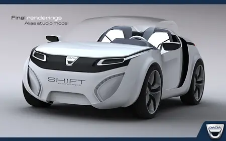 Dacia SHIFT Two Seater Concept Car with Transparent Removable Roof
