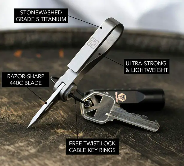 Dapper Design KLIP - itanium Carabiner Knife, EDC Suspension Hook, Belt, Key Hook, Clip and Pocket Knife All-in-One