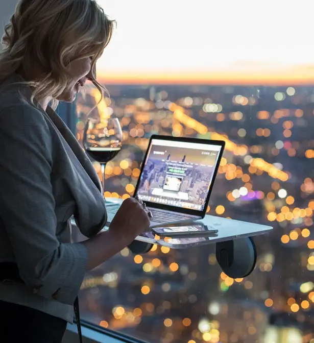 DeskView Wall Mounted Standing Desk