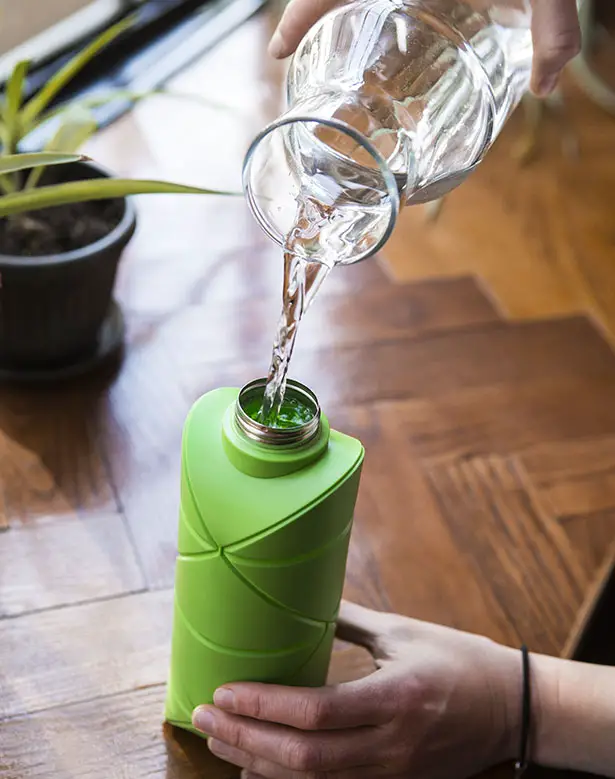 Origami Bottle! Revolutionary space-saving bottle by DiFOLD. 