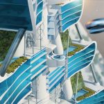 Power Long Drone-Car Tower: Condo Tower with Docking Station and Parking Tower for Drones by Richards Architecture Design