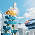 Power Long Drone-Car Tower: Condo Tower with Docking Station and Parking Tower for Drones by Richards Architecture Design