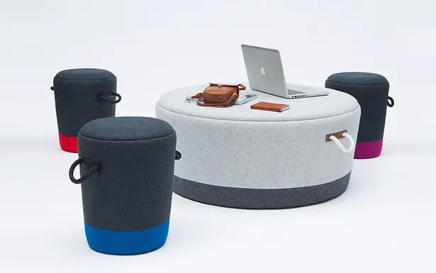 Duffel Series : Duffel Stool and Duffel Ottoman by Tim Webber Design