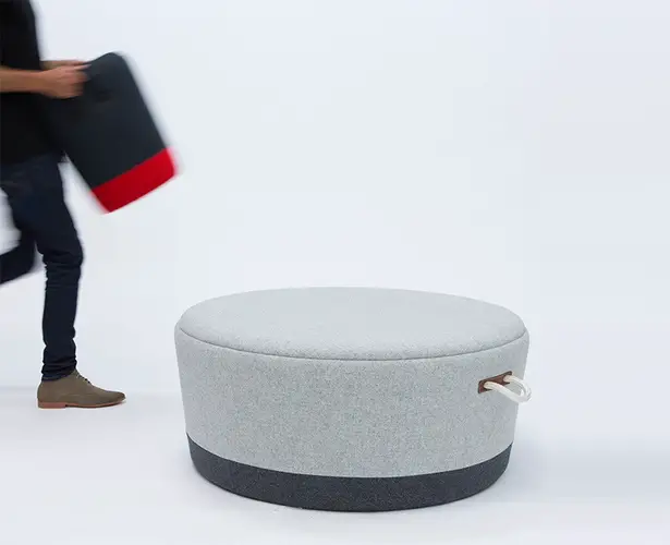 Duffel Series : Duffel Stool and Duffel Ottoman by Tim Webber Design