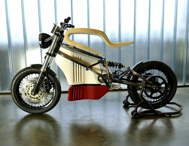 e-Raw Electric Bike Features Elastic Wooden Seat with Steel Frame