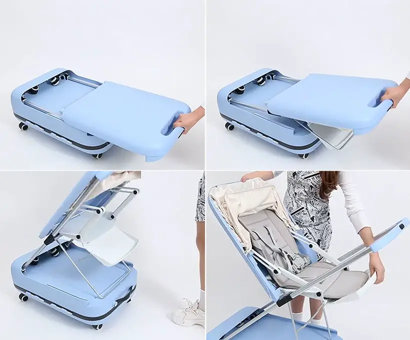 Easy Journey Suitcase Comes with Stroller Feature for Traveling with a Baby