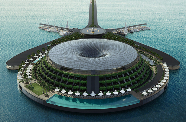 Futuristic Eco-Floating Hotel by Hayri Atak Architectural Design Studio