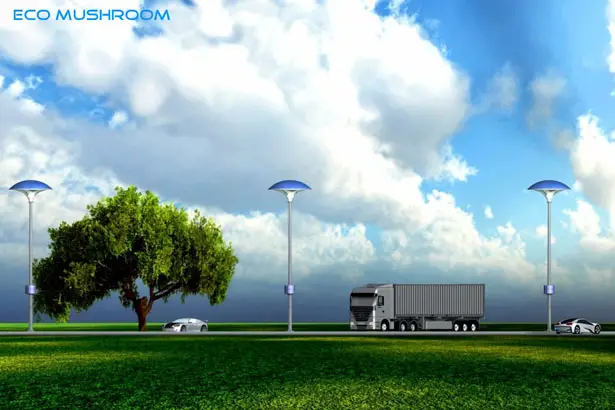 Eco Mushroom : Solar Street Light with Pollution Absorber