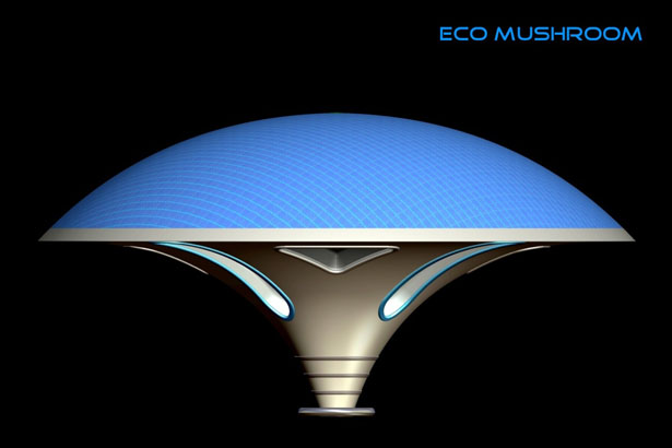 Eco Mushroom : Solar Street Light with Pollution Absorber