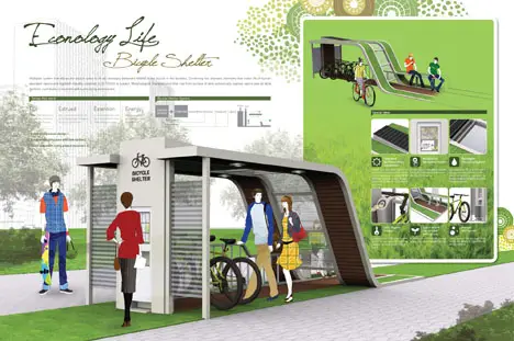 Econology Life Bicycle Shelter Combines Nature and Eco Friendly Technology