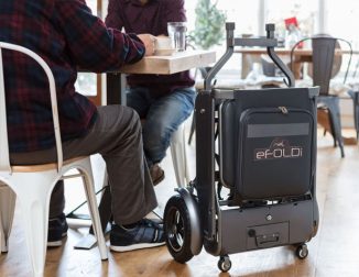 eFOLDi Folding 3-in-1 eScooter: a Chair, a Scooter, and a Wheeled Suitcase