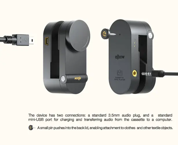 Elbow Cassette Player by Andrius Žemaitis and Marius Paulikas