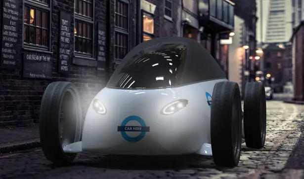 All Electric Concept Car Proposal for 'Barclays Bike Hire' System by James Langton