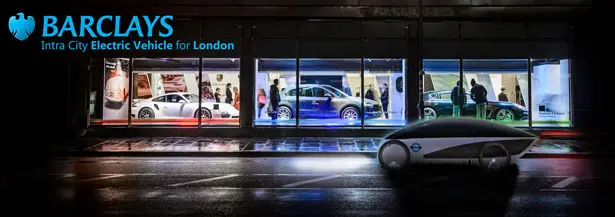 All Electric Concept Car Proposal for 'Barclays Bike Hire' System by James Langton