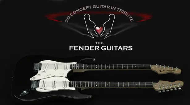 Electric Double-Neck Guitar Concept as Tribute to Fender Guitars