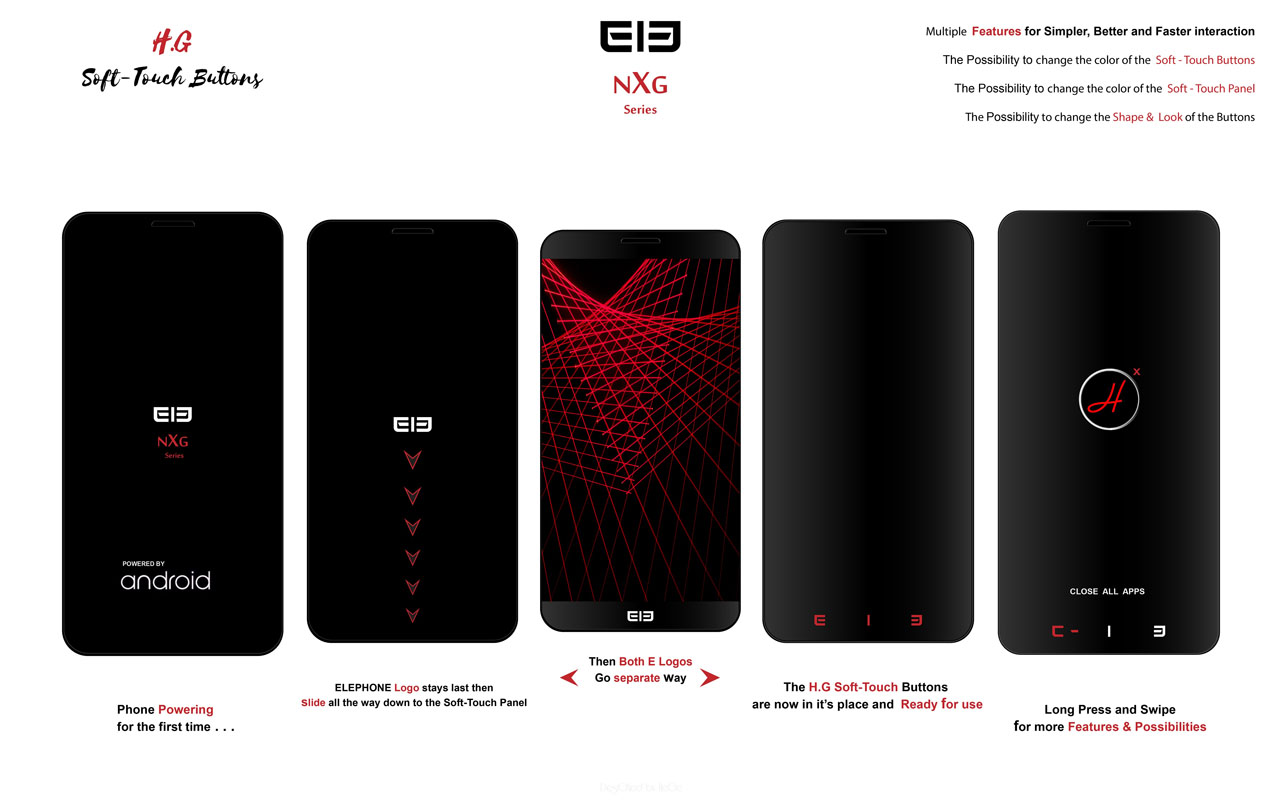 Elephone NXG Series : A Set of Three Boundless Smartphone Designs by Mladen Milic