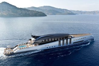 Automotive Inspired Eleuthera 100m Yacht with Open Air Cinema