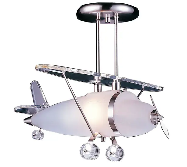 Stylish and Modern Prop Plane Pendant in Satin Nickel by ELK Lighting