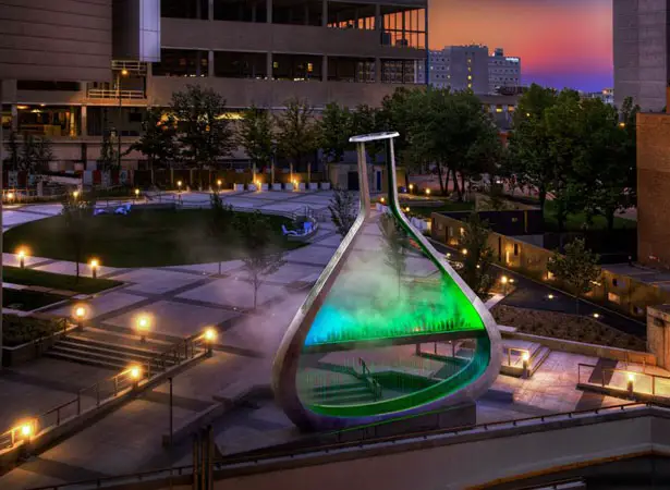 Emptyful Sculpture at the Millennium Library Plaza by Pechet Studio