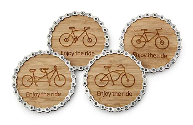 Enjoy the Ride Bike Chain Coaster Set