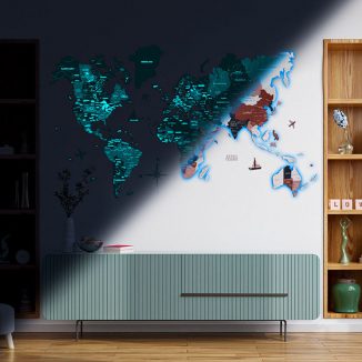 EnjoyTheWood 3D Luminous Wooden World Map Would Look Awesome on Your Wall