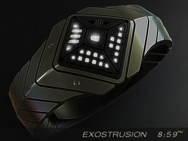 Exostrusion LED Watch Was Inspired by Rear Diffusers of Modern Sports Cars