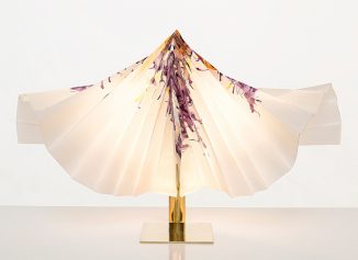 Leaf Venations Inspired f.ly Table Lamp Features Unique Origami Lamp Shade