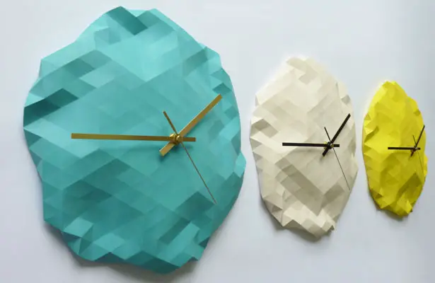 Faceted Wall Clock by Raw Dezign