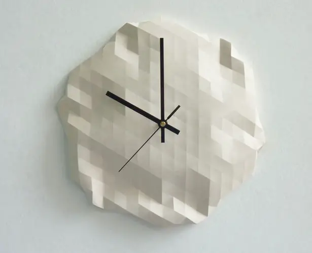 Faceted Wall Clock by Raw Dezign