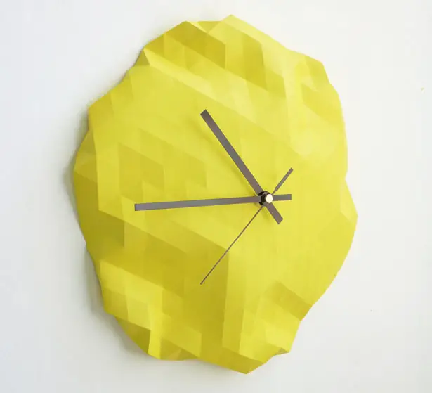 Faceted Wall Clock by Raw Dezign