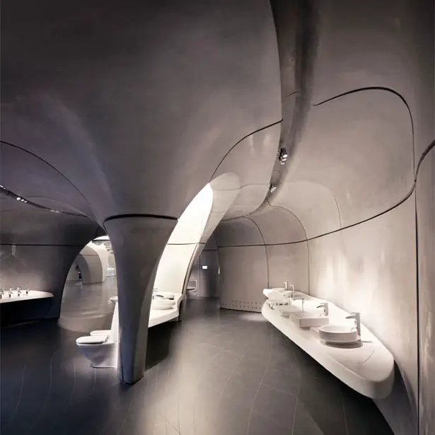 roca london gallery by zaha hadid architects