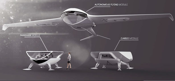 FedEx Autonomous Cargo Drone Concept by Raphael Doukhan