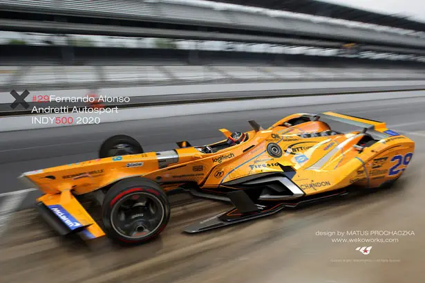  Fernando Alonso INDY500 Concept Race Car for 2020 Race Car by Matus Prochaczka