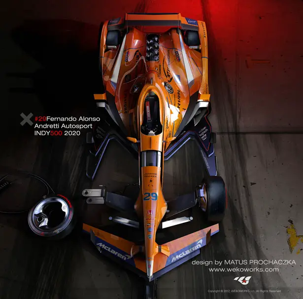  Fernando Alonso INDY500 Concept Race Car for 2020 Race Car by Matus Prochaczka