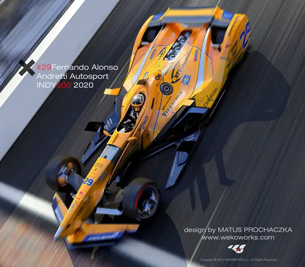  Fernando Alonso INDY500 Concept Race Car for 2020 Race Car by Matus Prochaczka
