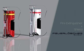 Feuerloscher Shield+: Fire Extinguisher with Foldable Transparent Shield