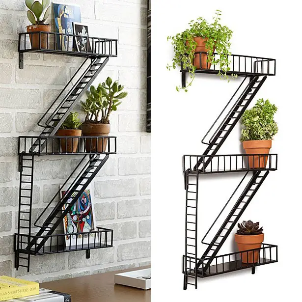 Cool Fire Escape Shelf Decoration