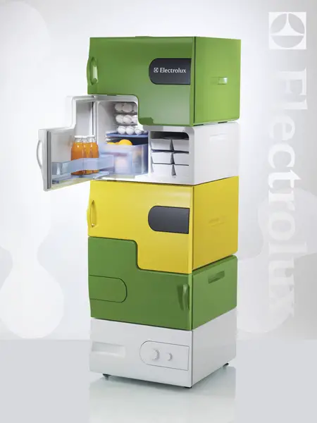 Electrolux “Flatshare Fridge” : Stackable Fridge by Stefan Buchberger