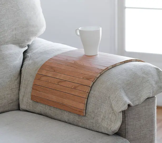 Detray - Rollable Flexible Wooden Armchair Tray by DEBOSC