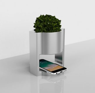 Flora – Minimalist Vase with a Wireless Charger for Your Working Desk