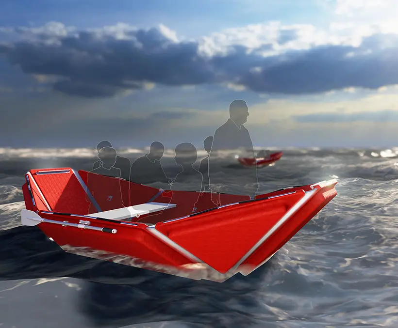 Fold and Rescue Paper Folding Lifeboat by Industrial Design College of LAFA