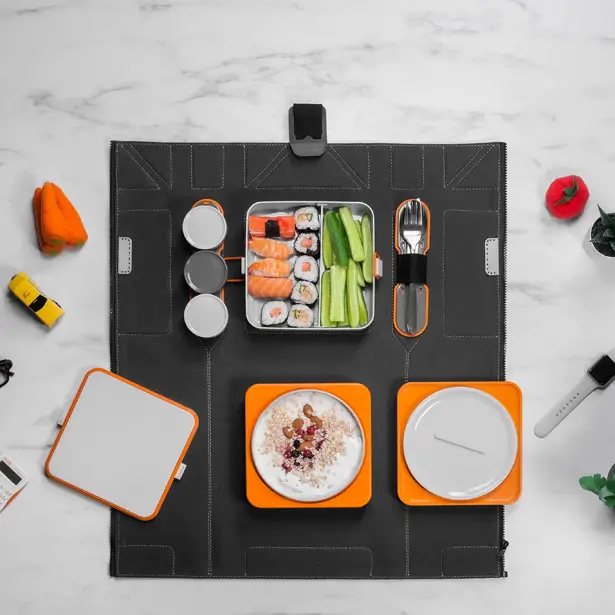 FoldEat - Cool, Portable Lunchbox Unfolds Into an Eating Mat Set