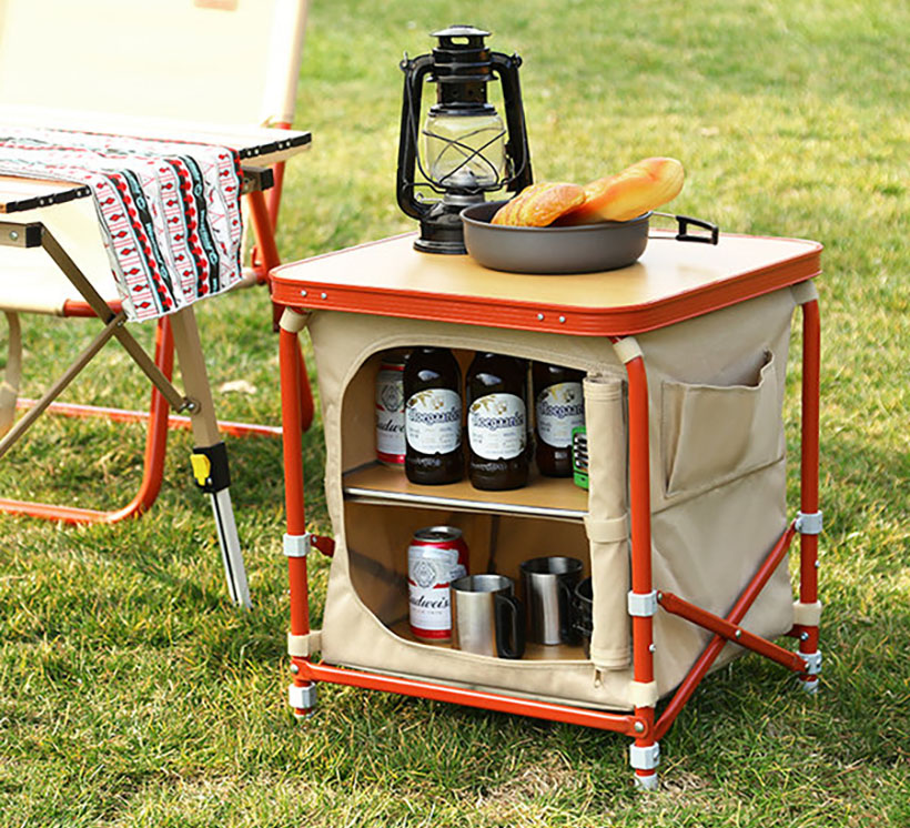 Folding Portable Camping Storage Cabinet