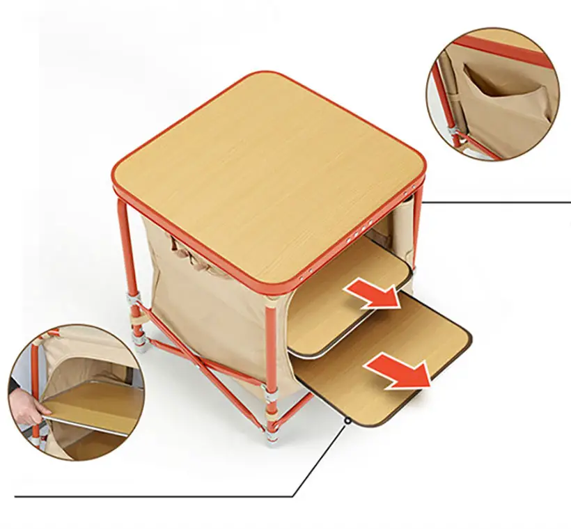 Folding Portable Camping Storage Cabinet